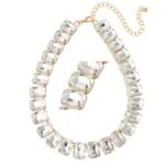 Αστραφτερό κολιέ λευκό/χρυσό