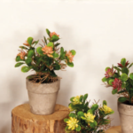 Διακοσμητικό τεχνητό  γλαστράκι ανθάκια