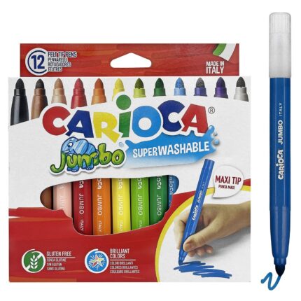 Μαρκαδόροι Carioca Jumbo 6mm σετ=12 Χρώματα